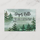 Diaper Waterverf Forest Baby shower Informatiekaartje (Voorkant)