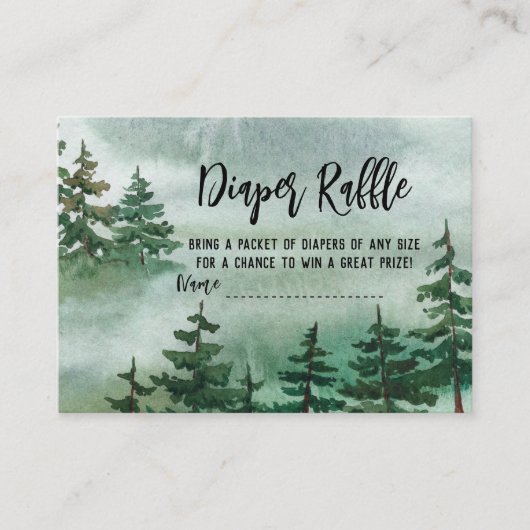 Diaper Waterverf Forest Baby shower Informatiekaartje