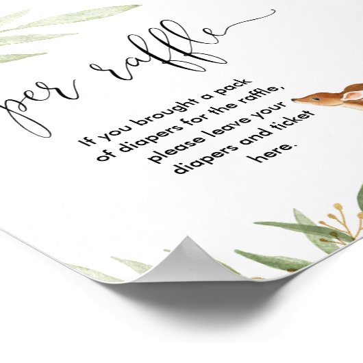 Diaperbord hert roze groen goud poster (Hoek)