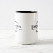 Diapers en Coffee Ironic Funny Retro Restaurant Tweekleurige Koffiemok (Center)