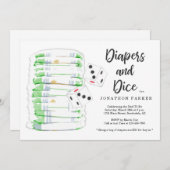 Diapers en Dice - Dapperfeest voor jongens/Mannen Kaart (Voorkant / Achterkant)