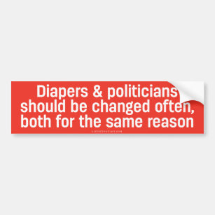 Diapers en politici Bumpersticker
