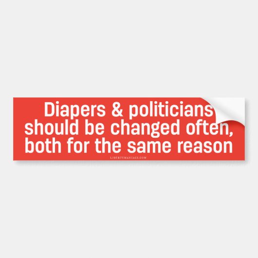 Diapers en politici Bumpersticker (Voorkant)