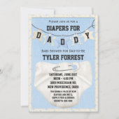 Diapers for Papa Baby shower Invitation Kaart (Voorkant)