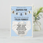 Diapers for Papa Baby shower Invitation Kaart (Staand voorkant)
