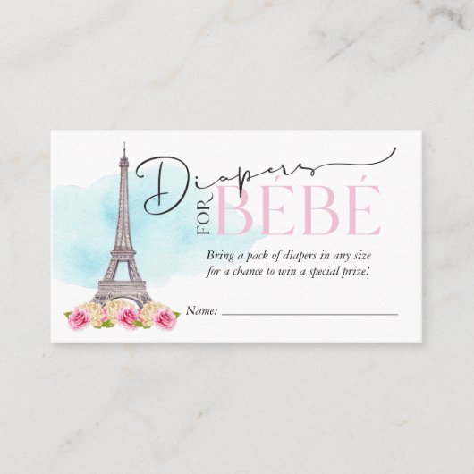 Diapers voor Bébé Diaper Raffle Insert Visitekaartje (Voorkant)
