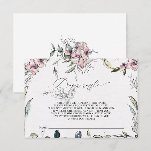 Diapewr raffle Kaart - Baby shower - Rustiek (Voorkant / Achterkant)