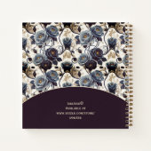 Diario de Arte Elegante Flores Grises y Púrpura Notitieboek (Achterkant)