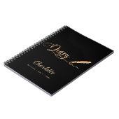 Diary black Gold elegant script name Notitieboek (Linkerzijde)