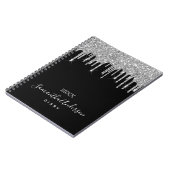 Diary black Silver druppelt naamscript in Notitieboek (Linkerzijde)