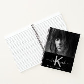 Diary black white foto monogram script notitieboek (Binnen)