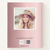 Diary blush roze foto monogram name notitieboek (Achterkant)