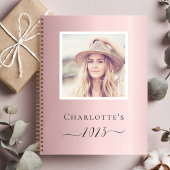 Diary blush roze foto monogram name notitieboek
