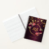 Diary burgundy Gold sterren geometrische bloemen Notitieboek (Binnen)