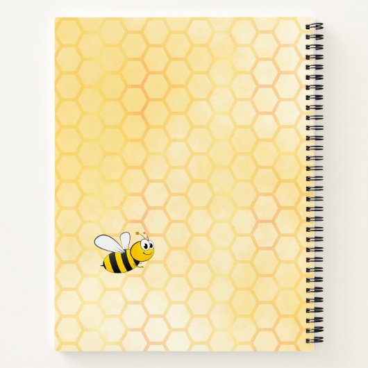 Diary happy bees roze florals name notitieboek (Achterkant)