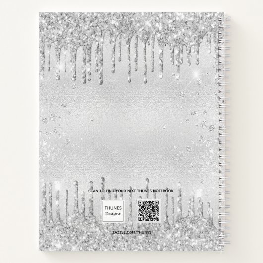 Diary Silver floral blush roze name 2022 Notitieboek (Achterkant)
