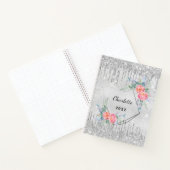 Diary Silver floral blush roze name 2022 Notitieboek (Binnen)