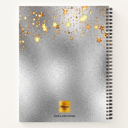 Diary Silver Goud Foral Burgundy monogram Notitieboek (Achterkant)