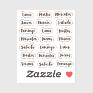 Dias de la semana tiny latte sticker