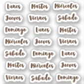 Dias de la semana tiny latte sticker (Voorkant)
