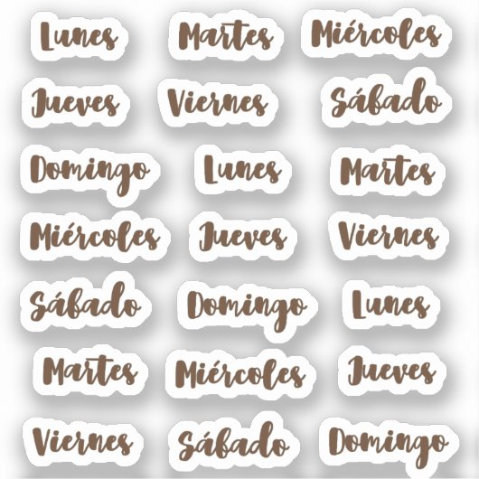 Dias de la semana tiny latte sticker (Voorkant)