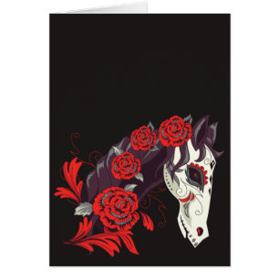 Dias de los Muertos Horse Skull met Rozen