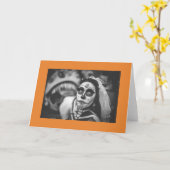DIAS DE LOS MUERTOS vouwde Wenskaart Kaart (Gele Bloem)