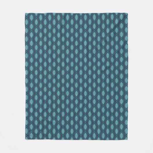Diatom Algae Ogee Blue Fleece Blanket (Voorkant)