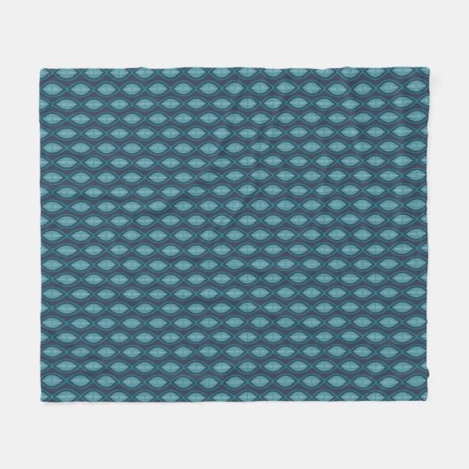 Diatom Algae Ogee Blue Fleece Blanket (Voorkant (Horizontaal))