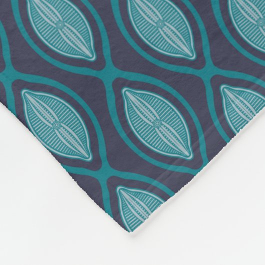 Diatom Algae Ogee Blue Fleece Blanket (Hoek)
