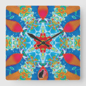 Diatome Kaleidoscope Vierkante Klok (Voorkant)