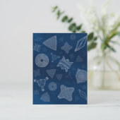 Diatomen - microscopisch zee briefkaart (Staand voorkant)