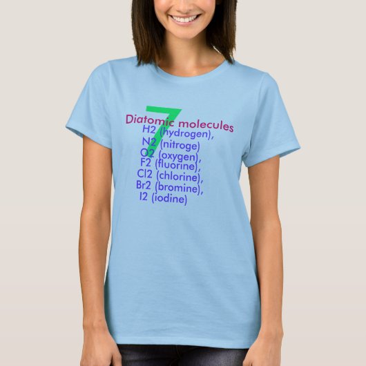 diatomische moleculen t-shirt. t-shirt (Voorkant)