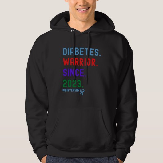 Diaversary Diabetes Warrior Since 2023 Hoodie (Voorkant)