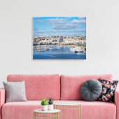 Diavoorhaven met moderne gebouwen en boten canvas afdruk (Insitu (Woonkamer))
