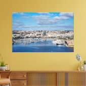 Diavoorhaven met moderne gebouwen en boten canvas afdruk (Insitu (Woonkamer))