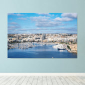 Diavoorhaven met moderne gebouwen en boten canvas afdruk (Insitu (Houten vloer))