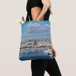 Diavoorhaven met moderne gebouwen en boten tote bag