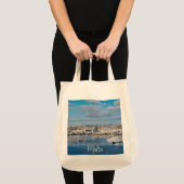 Diavoorhaven met moderne gebouwen en boten tote bag (Voorkant (product))
