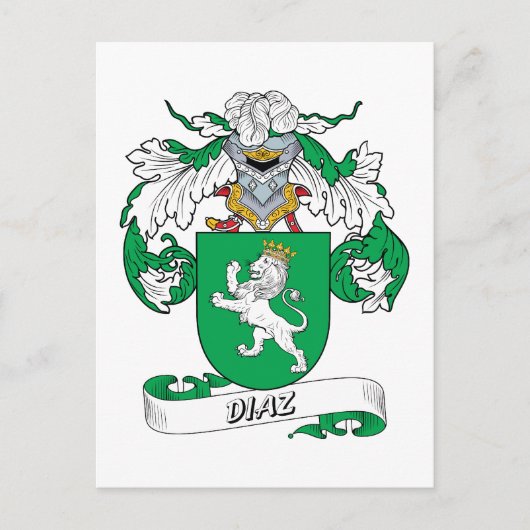 Diaz Family Crest Briefkaart (Voorkant)