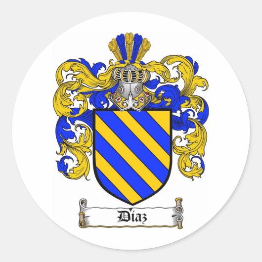 DIAZ FAMILY CREST - DIAZ WAPEN RONDE STICKER (Voorkant)