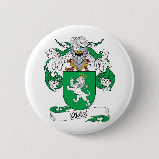 Diaz Family Crest Ronde Button 5,7 Cm (Voorkant)