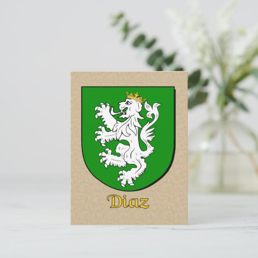 Diaz Family Heraldic Shield Briefkaart (Staand voorkant)