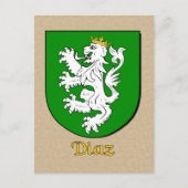 Diaz Family Heraldic Shield Briefkaart (Voorkant)