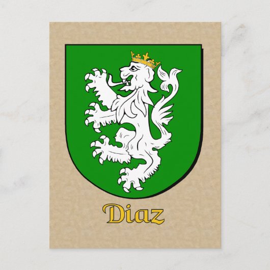 Diaz Family Heraldic Shield Briefkaart (Voorkant)