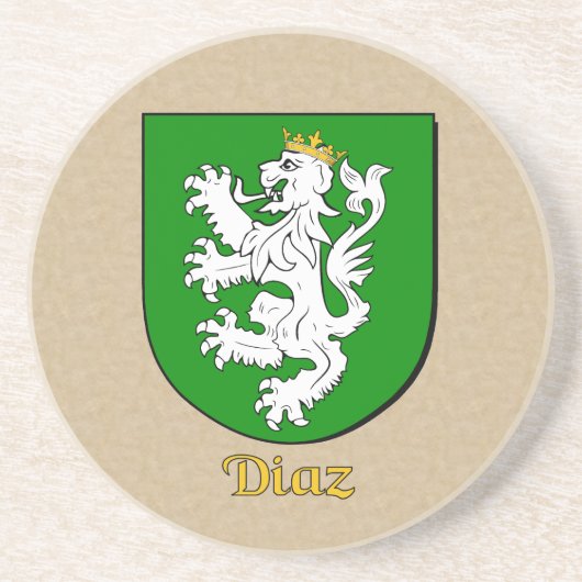 Diaz Heraldic Shield Zandsteen Onderzetter (Voorkant)