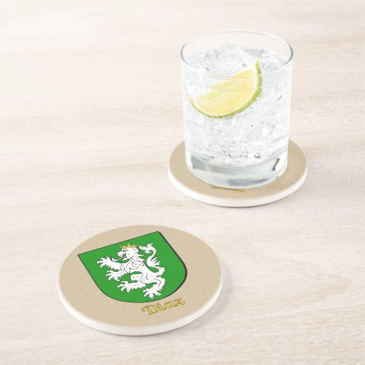 Diaz Heraldic Shield Zandsteen Onderzetter (Zijkant)