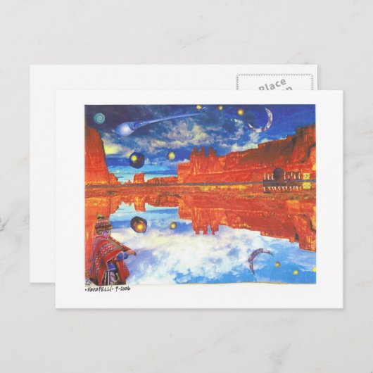 Dibble_Art12_Kokopelli-b1 Briefkaart (Voorkant / Achterkant)