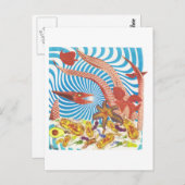 Dibble_Art29_Orange_Octopus Briefkaart (Voorkant / Achterkant)