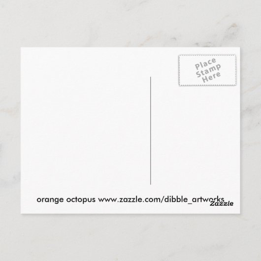 Dibble_Art29_Orange_Octopus Briefkaart (Achterkant)